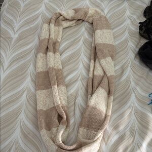 Bluenotes Beige and Cream Striped Scarf